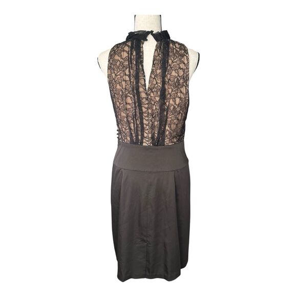 BCBG Max Azria Lace Sheer Silk-Lined Dress Sz 10 - Picture 2 of 7